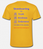 Skate for truth kindness endurance yellow shirt